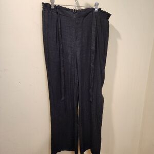 by & by Women's Black Flare Tie waisted casual pants fits M/L